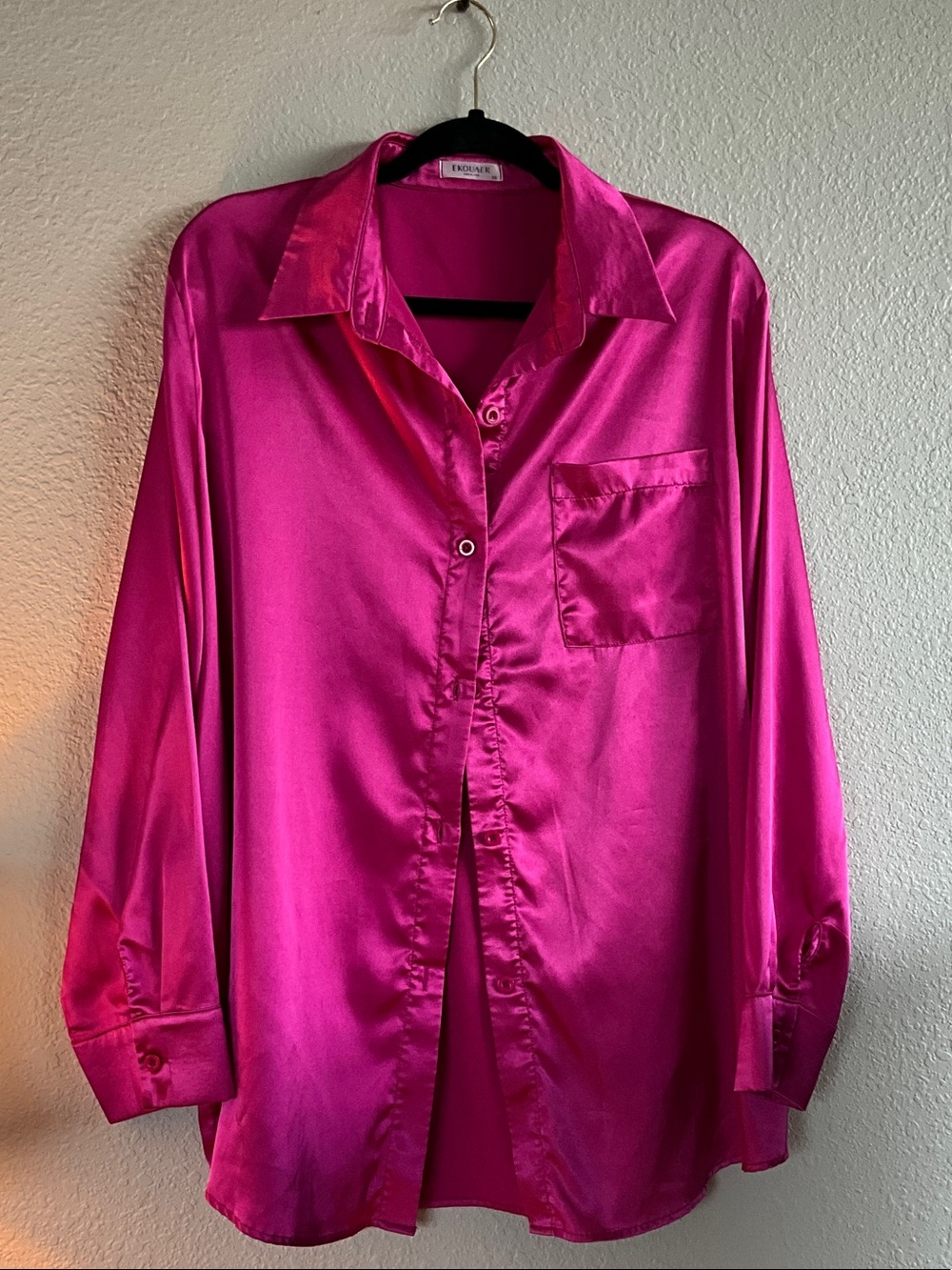 Silky hot pink blouse